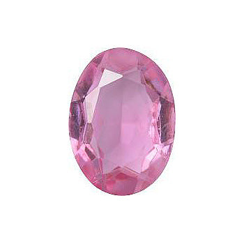 Oval Faceted Pointed Back (Doublets) Crystal Glass Stone, Pink 1 Transparent (70100-K), Czech Republic