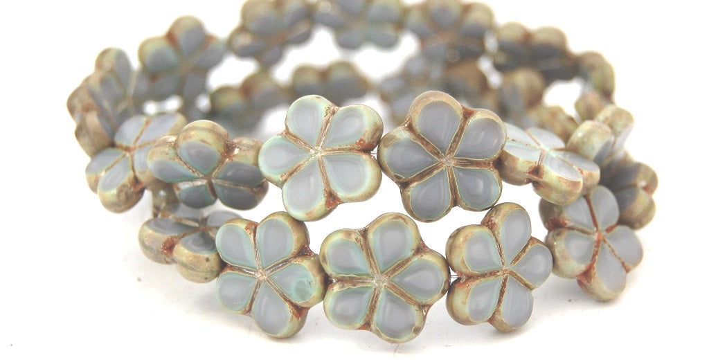 Table Cut Flower Beads, (47514 43400), Glass, Czech Republic