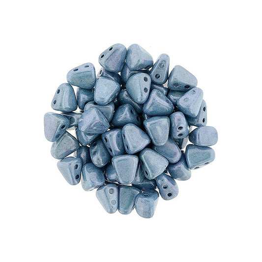 Matubo NIB-BIT 2-hole pyramid glass beads Opaque Blue Luster Glass Czech Republic