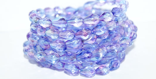 Cut Fire Polished Faceted Drop Pear Glass Beads, Crystal 48102 (30 48102), Glass, Czech Republic