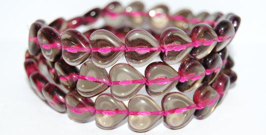 Heart Pressed Glass Beads, (40030 46470), Glass, Czech Republic