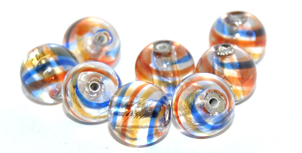 Rouns Ball Lampwork Glass Handmade Beads, (F), Glass, Czech Republic