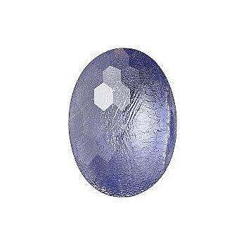 Oval Faceted Pointed Back (Doublets) Crystal Glass Stone, Violet 21 With Silver (202190-K), Czech Republic