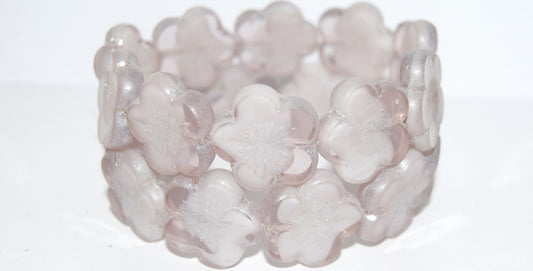 Table Cut Flower Beads Hibiscus, 21 6208 Luster Cream (21 6208 14401), Glass, Czech Republic