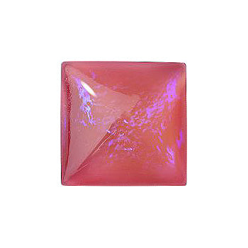 Square Cabochons Flat Back Crystal Glass Stone, Pink 19 Mexico Opals (16913), Czech Republic