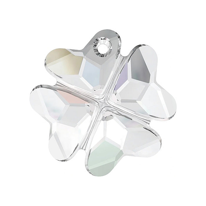 SWAROVSKI ELEMENTS Pendant clover 6764 leaf crystal stone with hole Crystal Ab Glass Austria