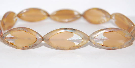 Table Cut Oval Beads, (16018 43400), Glass, Czech Republic
