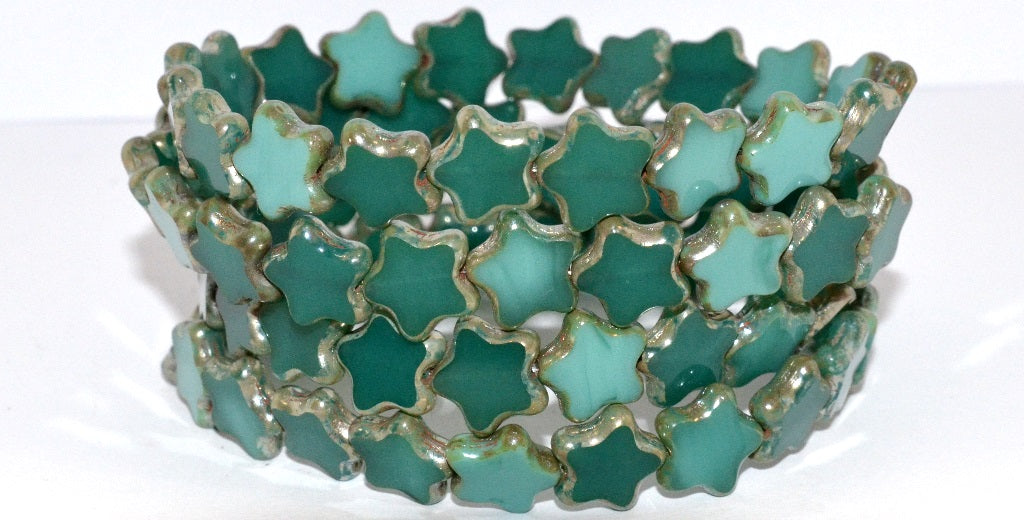 Table Cut Star Beads , (52050 43400), Glass, Czech Republic