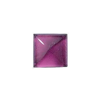 Square Cabochons Flat Back Crystal Glass Stone, Violet 9 With Silver (20069-L), Czech Republic