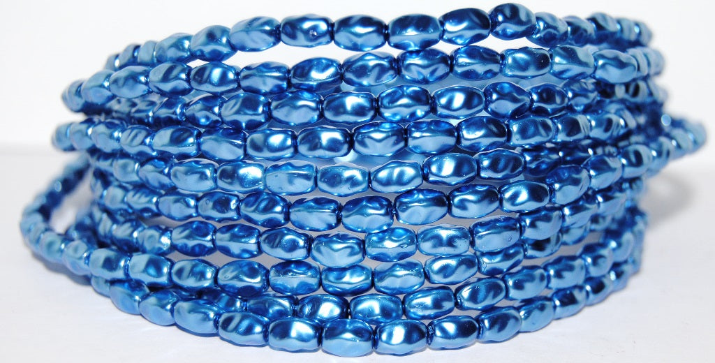 Olive Oval Pressed Glass Beads, 70037 (70037), Glass, Czech Republic