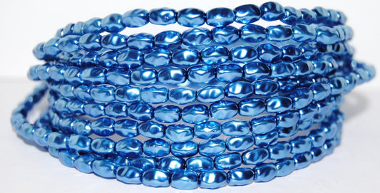 Olive Oval Pressed Glass Beads, 70037 (70037), Glass, Czech Republic