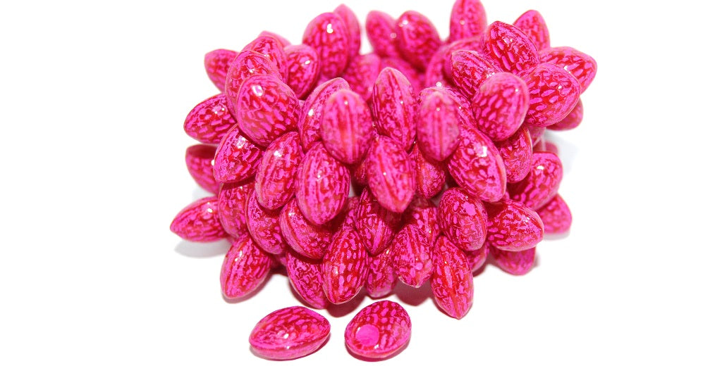 Strawberry Friut Pressed Glass Beads, Opal Red 46470 (91250 46470), Glass, Czech Republic