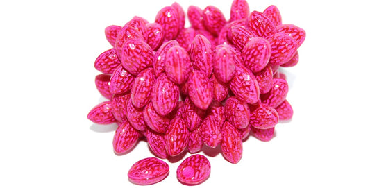 Strawberry Friut Pressed Glass Beads, Opal Red 46470 (91250 46470), Glass, Czech Republic