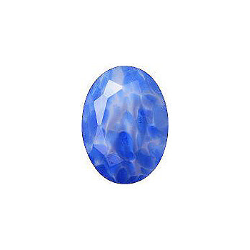 Oval Faceted Pointed Back (Doublets) Crystal Glass Stone, Blue 4 Matrix Colours (01568), Czech Republic