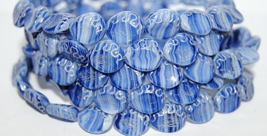 Tear Oval Pressed Glass Beads, (35010 54201), Glass, Czech Republic