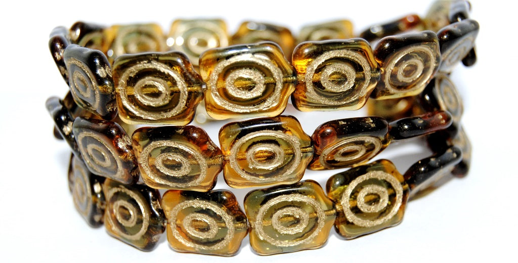Spiral Turtle Pressed Glass Beads, (17036 54202), Glass, Czech Republic