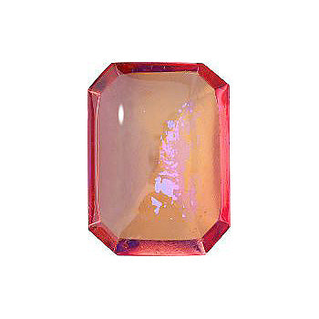 Octagon Cabochons Pointed Back Crystal Glass Stone, Pink 19 Mexico Opals (Mex-8), Czech Republic