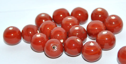 Czech Glass Hand Made Round Lampwork Beads, (K), Glass, Czech Republic