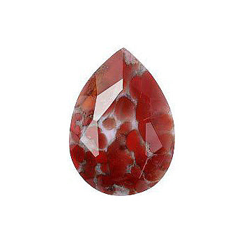 Pear Faceted Pointed Back (Doublets) Crystal Glass Stone, Red 9 Matrix Colours (A141), Czech Republic