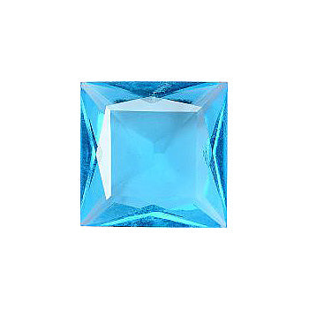 Square Faceted Pointed Back (Doublets) Crystal Glass Stone, Aqua Blue 2 Transparent (60020), Czech Republic