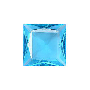 Square Faceted Pointed Back (Doublets) Crystal Glass Stone, Aqua Blue 3 Transparent (60020), Czech Republic
