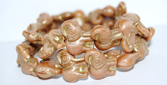 Elephant Animal Pressed Glass Beads, Opaque Pink 54202 (74000 54202), Glass, Czech Republic