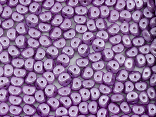 Es-o 2-hole round beads (like SuperDuo) Pastel Lila (25012), Glass, Czech Republic