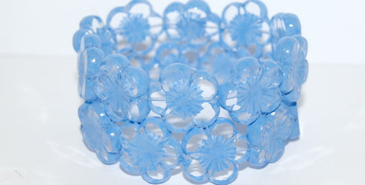 Table Cut Flower Beads Hibiscus, (21 43612 Lava Glass), Glass, Czech Republic