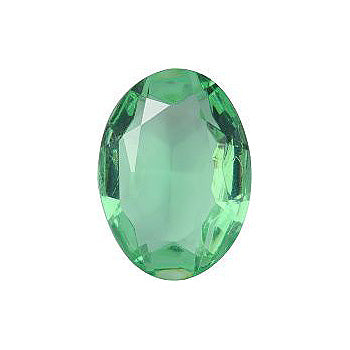 Oval Faceted Pointed Back (Doublets) Crystal Glass Stone, Light Green 4 Transparent (50570), Czech Republic