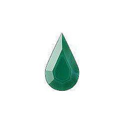 Pear Faceted Pointed Back (Doublets) Crystal Glass Stone, Green 1 Opaque (53242), Czech Republic