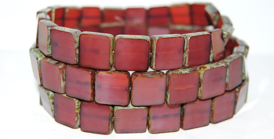Table Cut Square Beads, 1313 71010B Stain Strong (1313 71010B 86805), Glass, Czech Republic
