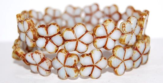 Table Cut Flower Beads, 46006B Travertin (46006B 86800), Glass, Czech Republic
