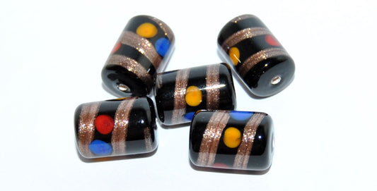 Czech Glass Hand Made Roller Tube Lampwork Beads, (N), Glass, Czech Republic