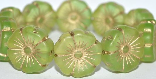Hawaii Flower Pressed Glass Beads, (57801 54202), Glass, Czech Republic