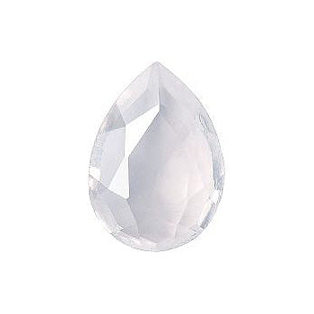 Pear Faceted Pointed Back (Doublets) Crystal Glass Stone, White 11 Milky Colours (Milky-White), Czech Republic