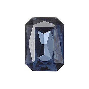 Octagon Faceted Pointed Back (Doublets) Crystal Glass Stone, Blue 5 Transparent With Chrome (30010-Chr), Czech Republic