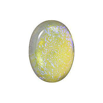 Oval Cabochons Flat Back Crystal Glass Stone, Light Green 7 Mexico Opals (Mex-2), Czech Republic