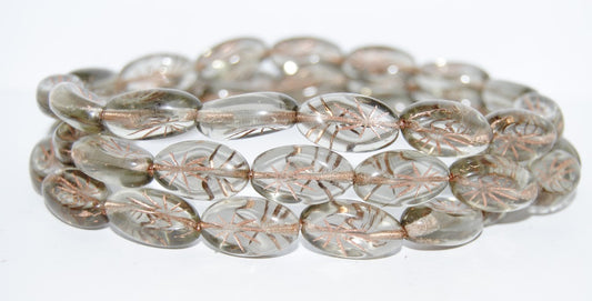 Oval With Rays Pressed Glass Beads, (40020 54200), Glass, Czech Republic