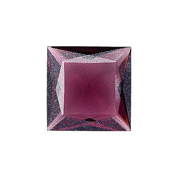 Square Faceted Pointed Back (Doublets) Crystal Glass Stone, Violet 16 Transparent With Blue Hematite (20060-Bh), Czech Republic