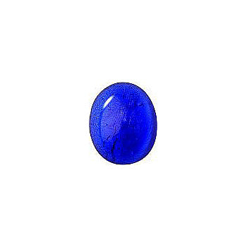 Oval Cabochons Flat Back Crystal Glass Stone, Blue 1 With Silver (30079), Czech Republic