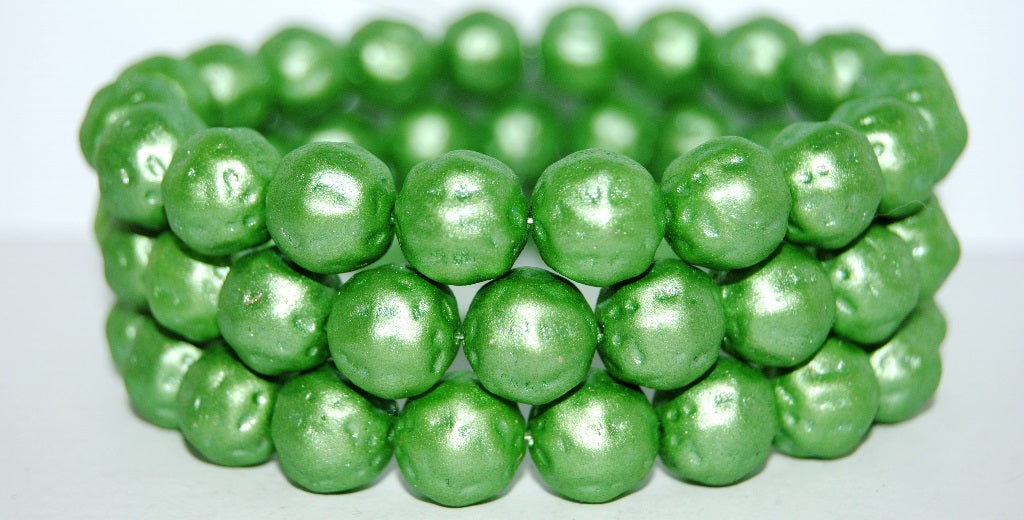 Round Pressed Glass Beads Orange Fruit, 70459 (70459), Glass, Czech Republic