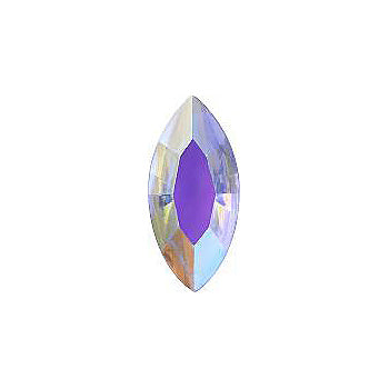 Navette Faceted Pointed Back (Doublets) Crystal Glass Stone, Violet 2 Transparent With Ab (20210-Abt), Czech Republic