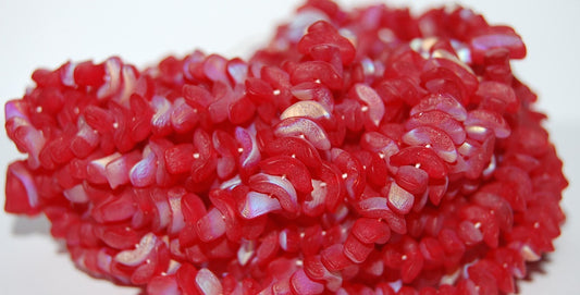 Arc Angel Wings Pressed Glass Beads, Ruby Red Abm (90080 Abm), Glass, Czech Republic