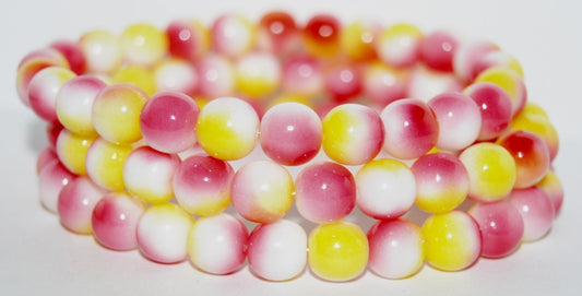 Round Pressed Glass Beads Druck, 48001 (48001), Glass, Czech Republic