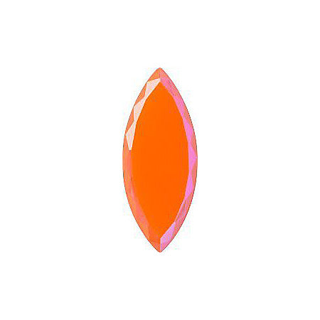 Navette Faceted Pointed Back (Doublets) Crystal Glass Stone, Orange 1 Opaque With Ab, Polished (93130-Abp), Czech Republic