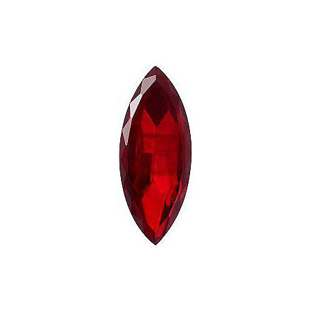 Navette Faceted Pointed Back (Doublets) Crystal Glass Stone, Red 7 Transparent With Aluminium (90080-Al), Czech Republic