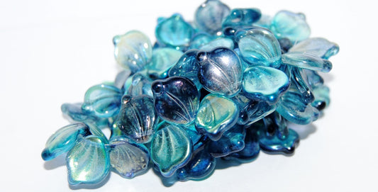 Leaf Petal Pressed Glass Beads, Crystal 48103 (30 48103), Glass, Czech Republic