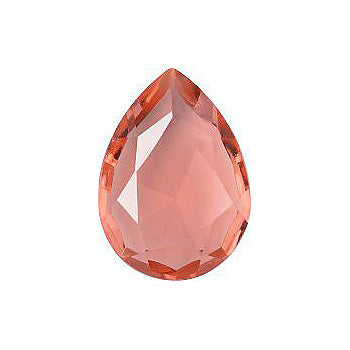 Pear Faceted Pointed Back (Doublets) Crystal Glass Stone, Pink 19 Transparent (70130-L), Czech Republic