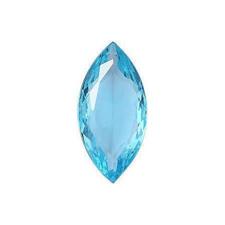 Navette Faceted Pointed Back (Doublets) Crystal Glass Stone, Aqua Blue 1 Transparent (60010), Czech Republic