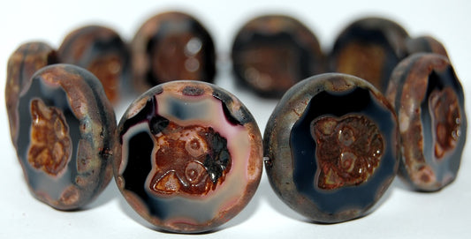 Table Cut Round Beads With Cat, (77029 86801), Glass, Czech Republic